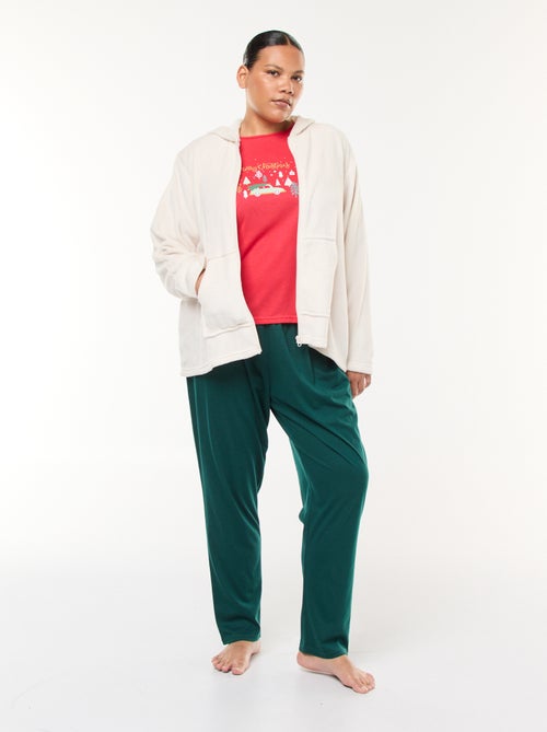 Pijama sweat polar + calças - 2 peças - Kiabi