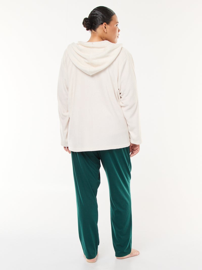 Pijama sweat polar + calças - 2 peças Vermelho - Kiabi