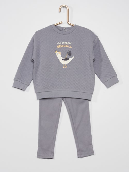 Pijama sweatshirt + calças - Kiabi