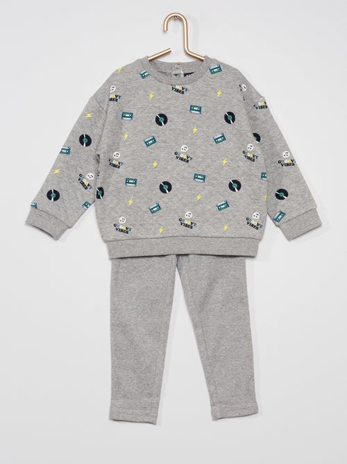 Pijama sweatshirt + calças - Kiabi