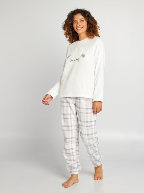 Pijama sweatshirt + calças em malha polar  - 2 peças - Kiabi