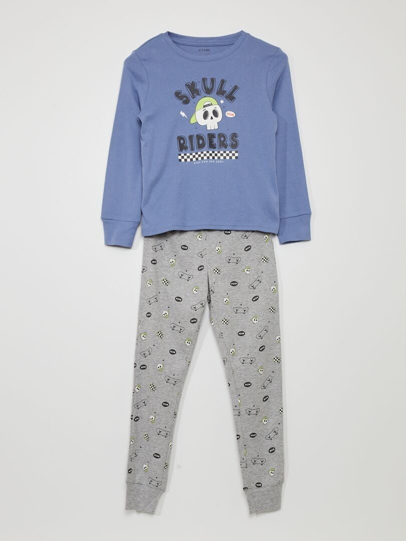 Pijama t-shirt + calças - 2 peças AZUL - Kiabi