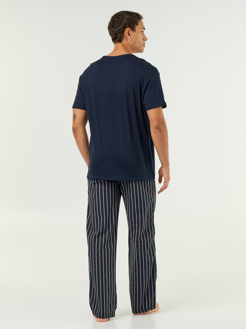 Pijama T-shirt + calças - 2 peças Azul - Kiabi