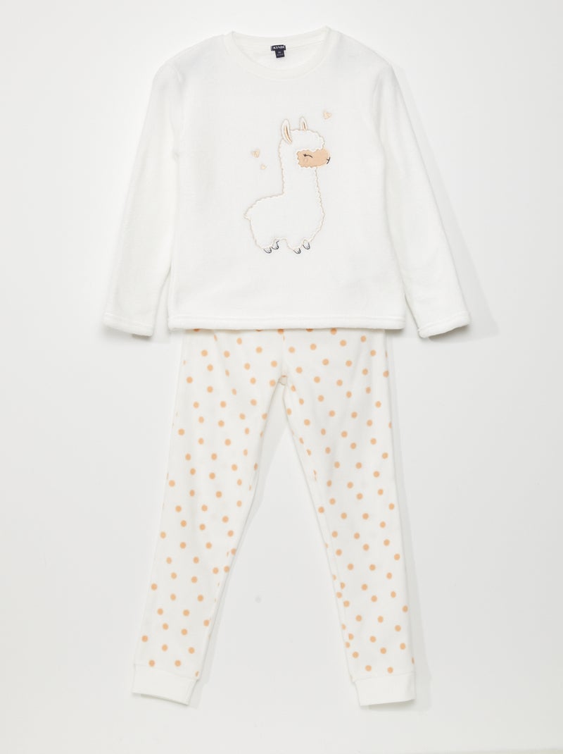 Pijama t-shirt + calças - 2 peças BRANCO - Kiabi