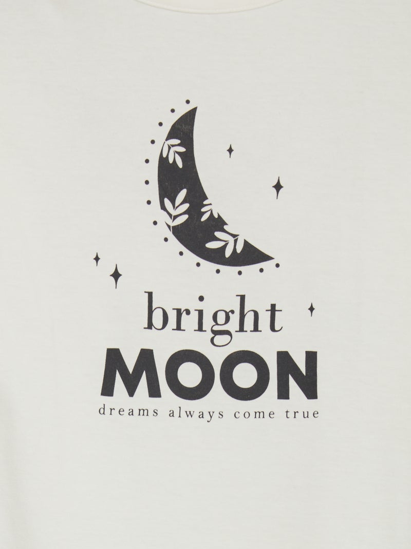 Pijama t-shirt + calças  - 2 peças BRANCO - Kiabi