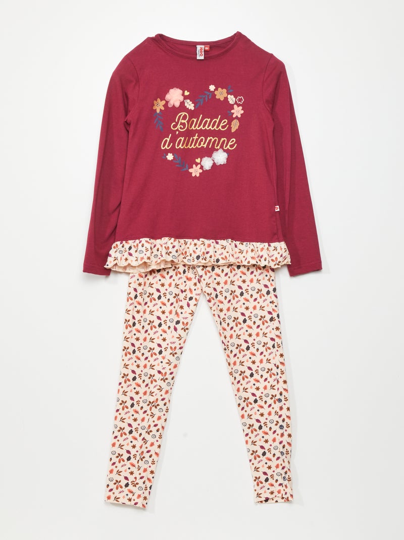 Pijama t-shirt + calças - 2 peças ROSA - Kiabi