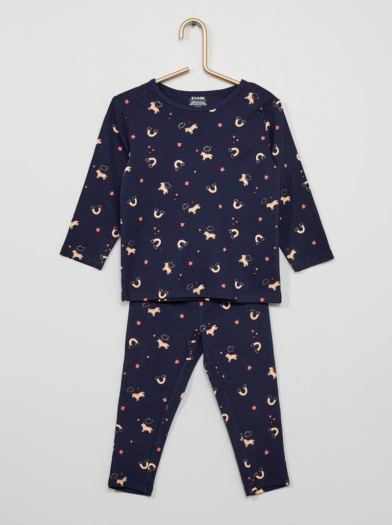 Pijama t-shirt + calças AZUL - Kiabi