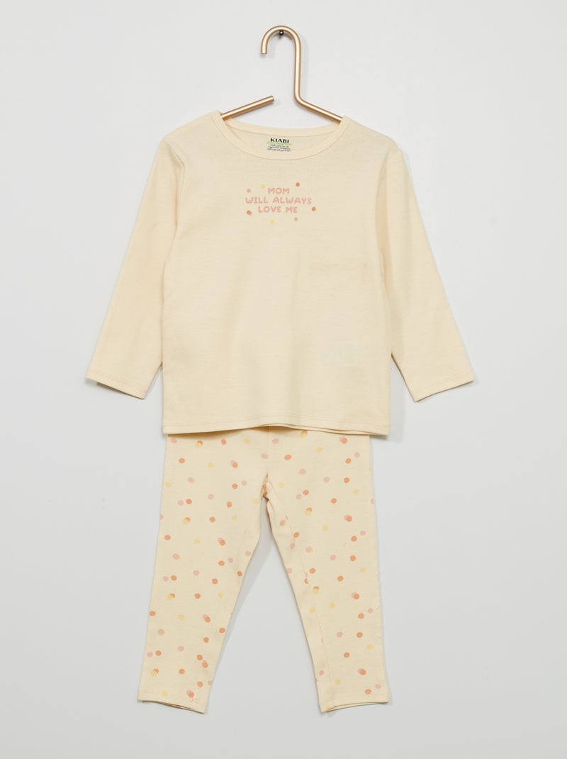 Pijama t-shirt + calças BRANCO - Kiabi