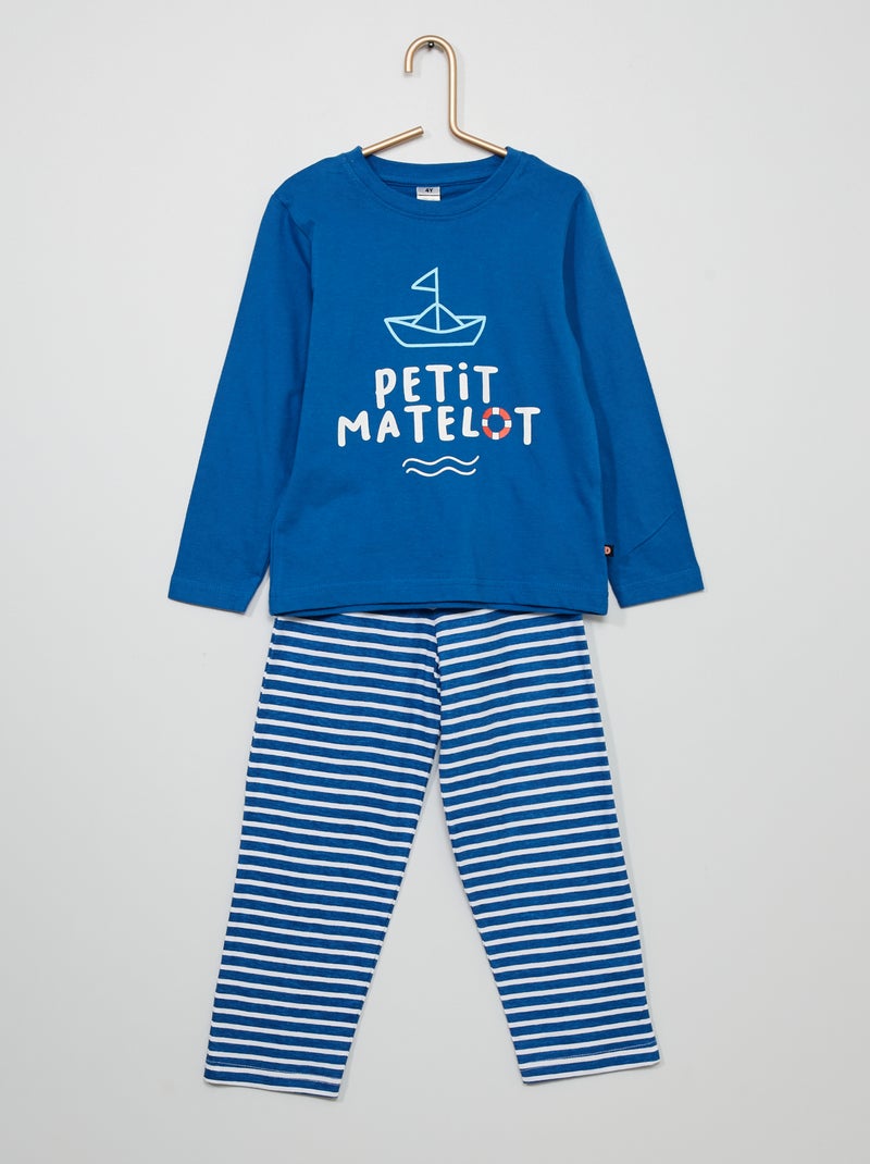 Pijama t-shirt + calças com estampa Azul - Kiabi