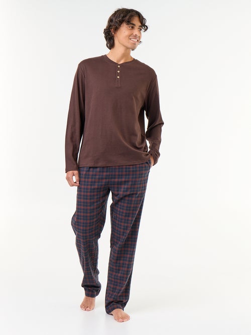 Pijama t-shirt + calças de flanela - 2 peças - Kiabi