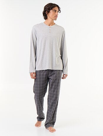 Pijama t-shirt + calças de flanela - 2 peças