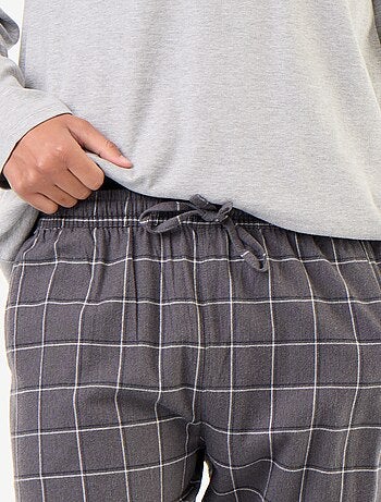 Pijama t-shirt + calças de flanela - 2 peças