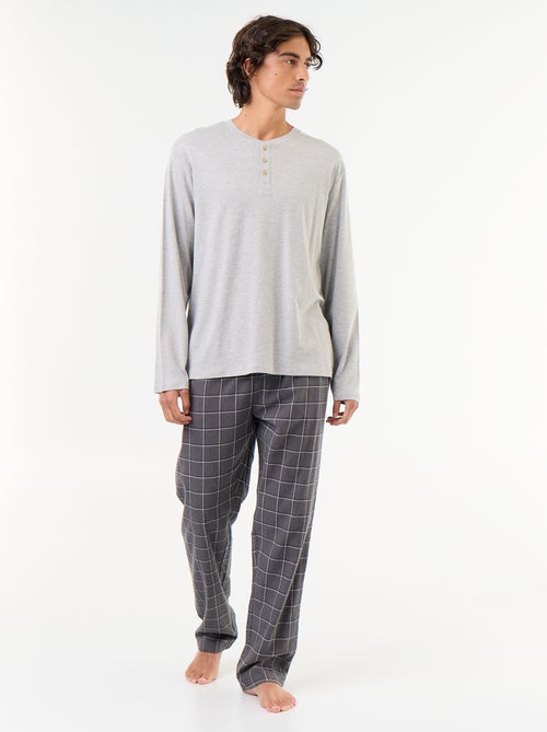 Pijama t-shirt + calças de flanela - 2 peças - Kiabi