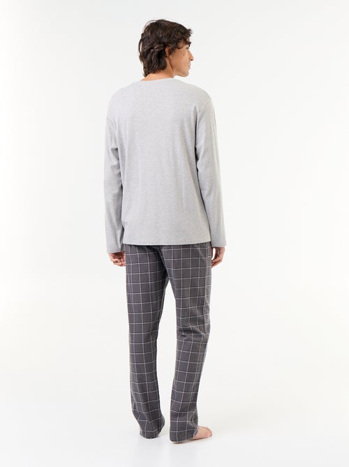 Pijama t-shirt + calças de flanela - 2 peças - Kiabi