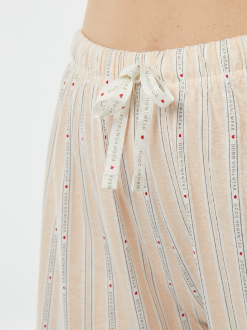 Pijama t-shirt + calças 'Dodo' BEGE - Kiabi