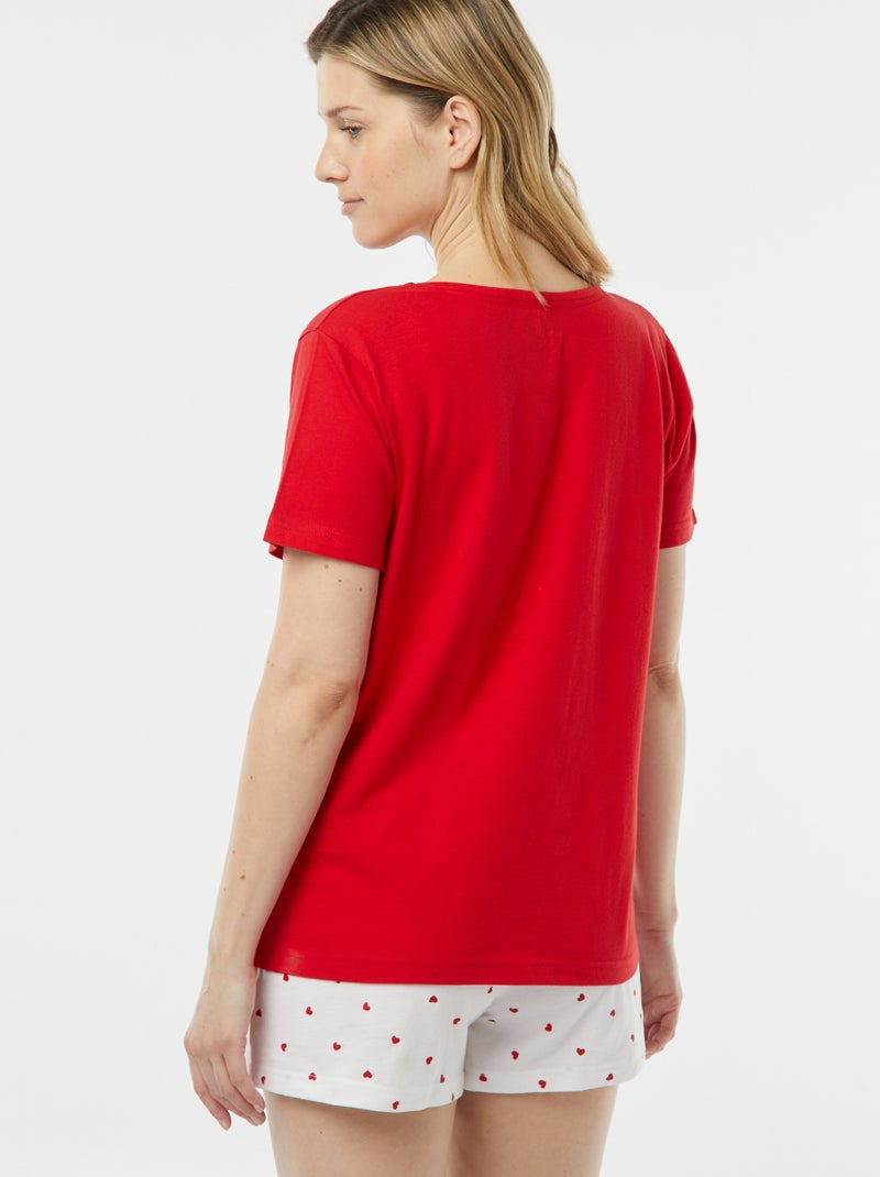 Pijama t-shirt + calças 'Dodo' VERMELHO - Kiabi