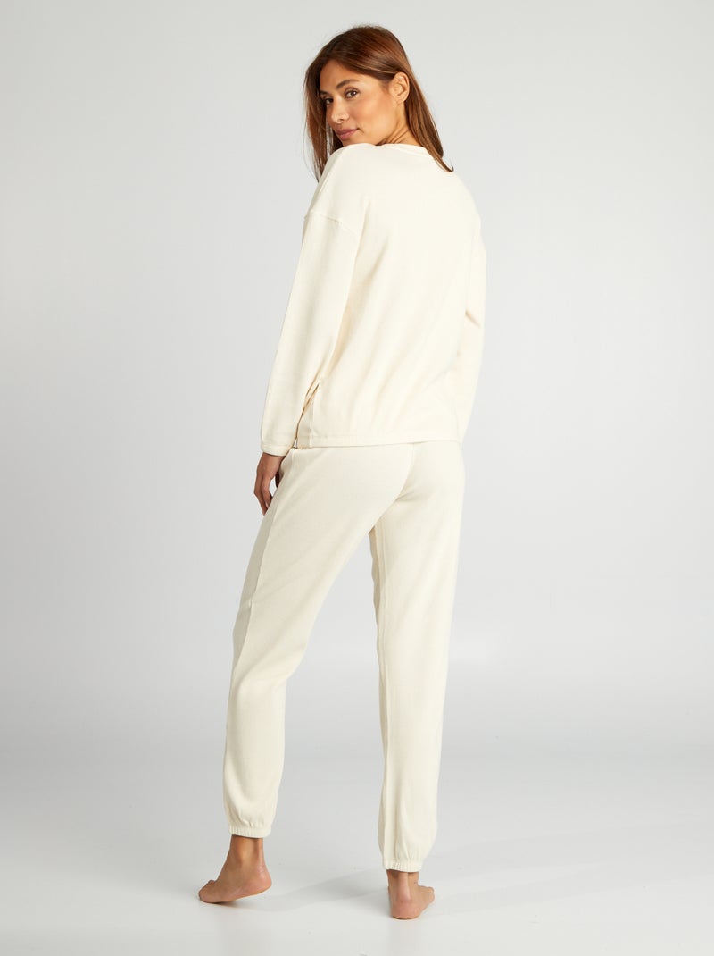 Pijama t-shirt + calças em  ninho de abelha BEGE - Kiabi