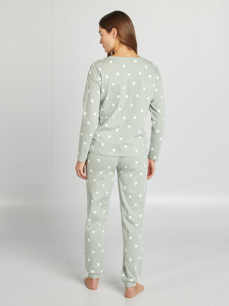 Pijama t-shirt + calças estampadas VERDE - Kiabi