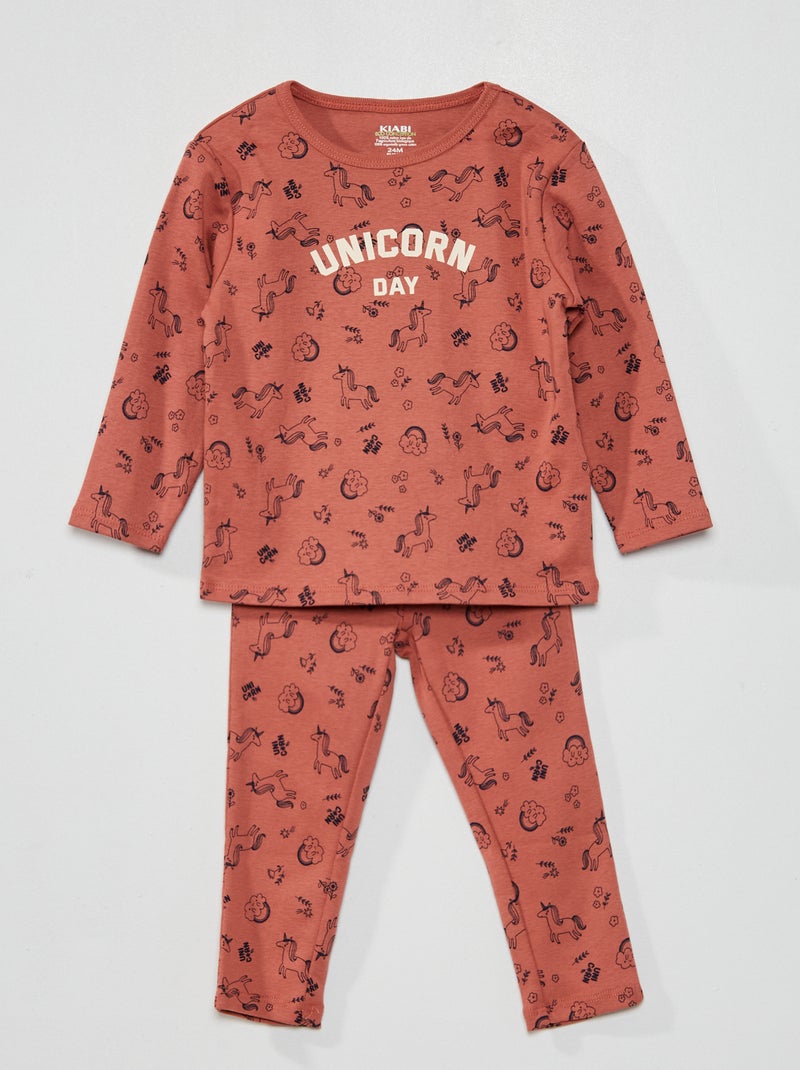 Pijama t-shirt + calças ROSA - Kiabi