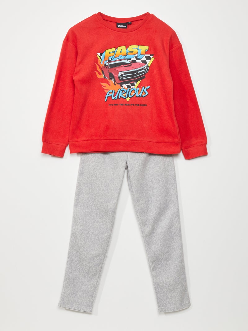 Pijama t-shirt + calças 'Velocidade Furiosa'  - 2 peças VERMELHO - Kiabi
