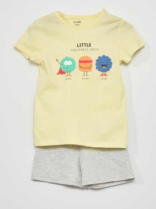 Pijama t-shirt + calções - 2 peças - Kiabi