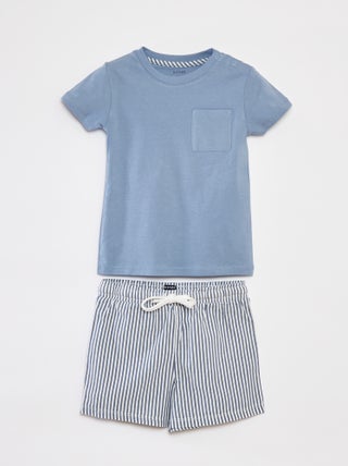 Pijama t-shirt + calções  - 2 peças