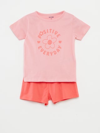 Pijama t-shirt + calções  - 2 peças