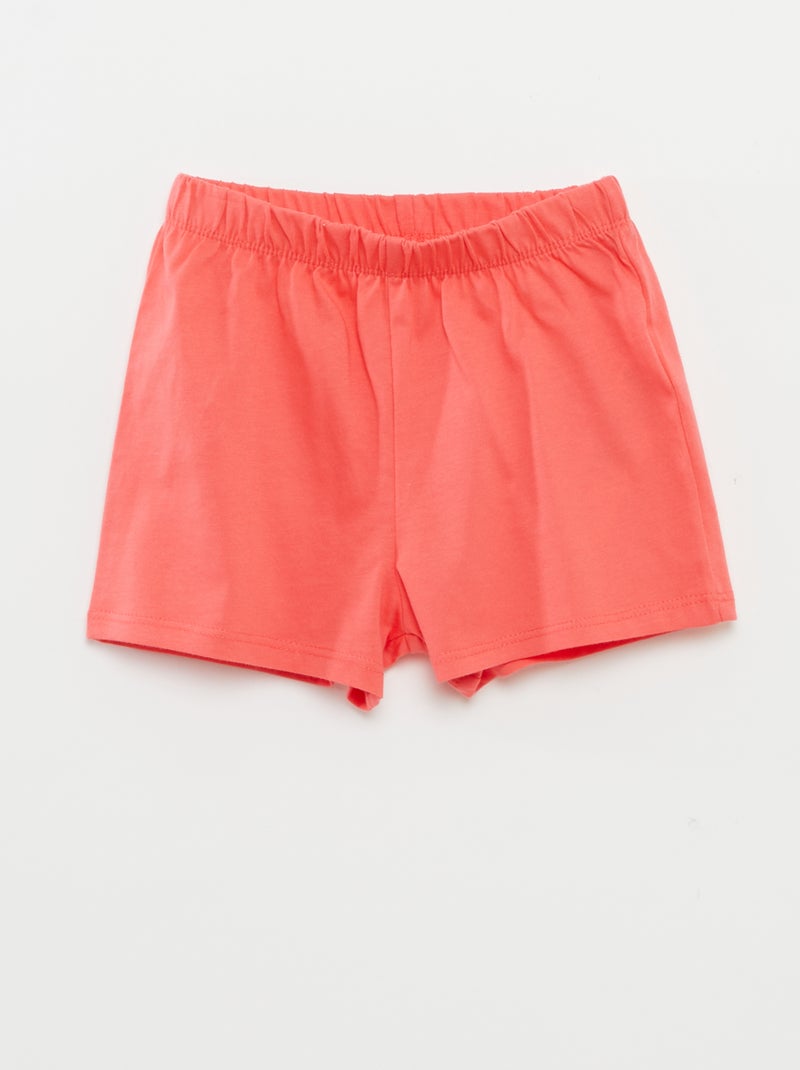 Pijama t-shirt + calções  - 2 peças ROSA - Kiabi