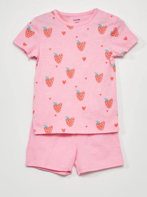 Pijama t-shirt + calções - 2 peças - Kiabi