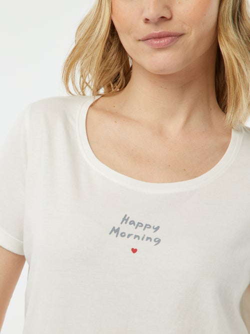 Pijama t-shirt + calções 'Dodo' - Kiabi Pijama t-shirt + calções 'Dodo' - Kiabi