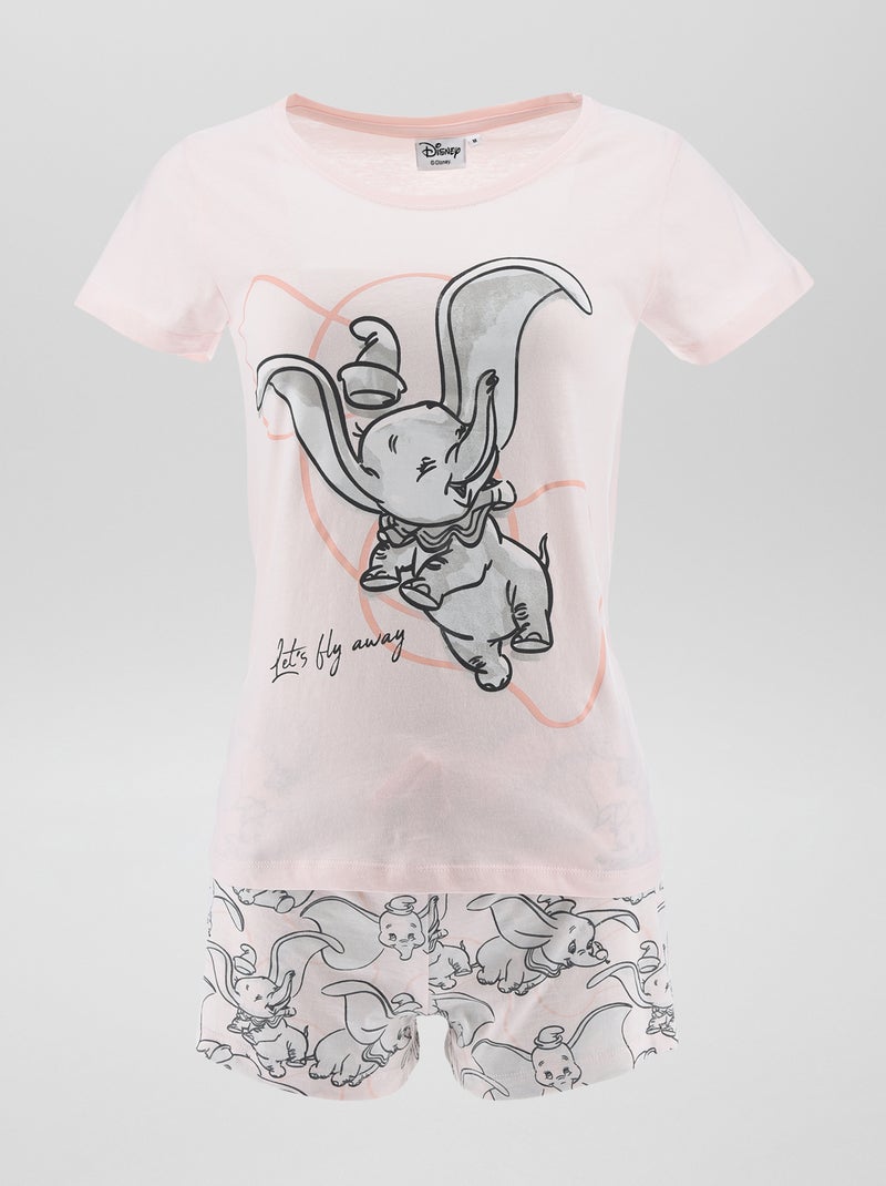 Pijama t-shirt + calções 'Dumbo'  - 2 peças ROSA - Kiabi