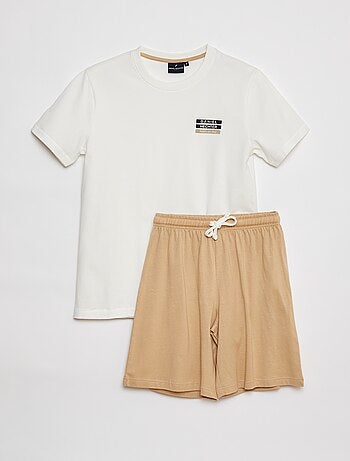 Pijama t-shirt + calções em jersey - 2 peças