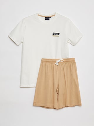 Pijama t-shirt + calções em jersey - 2 peças