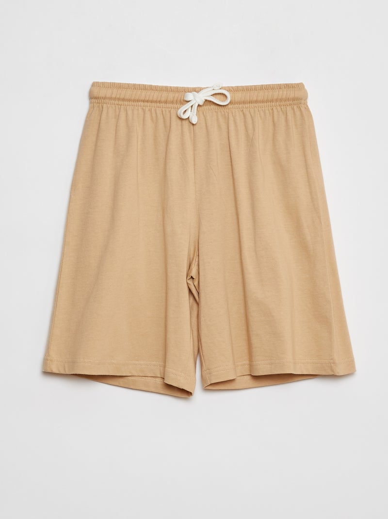 Pijama t-shirt + calções em jersey - 2 peças BEGE - Kiabi