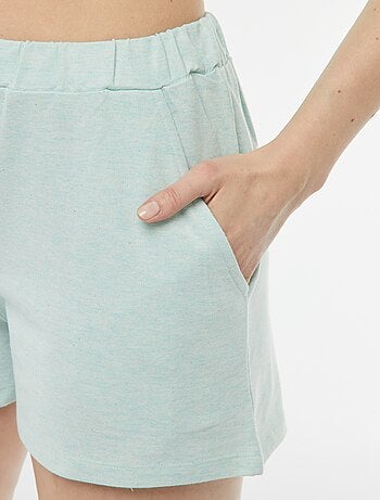 Pijama t-shirt + calções em malha mesclada