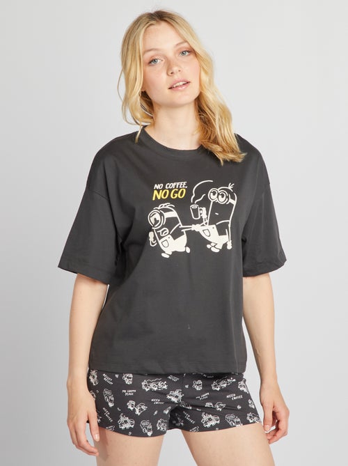 Pijama t-shirt + calções 'Mínimos' - Kiabi