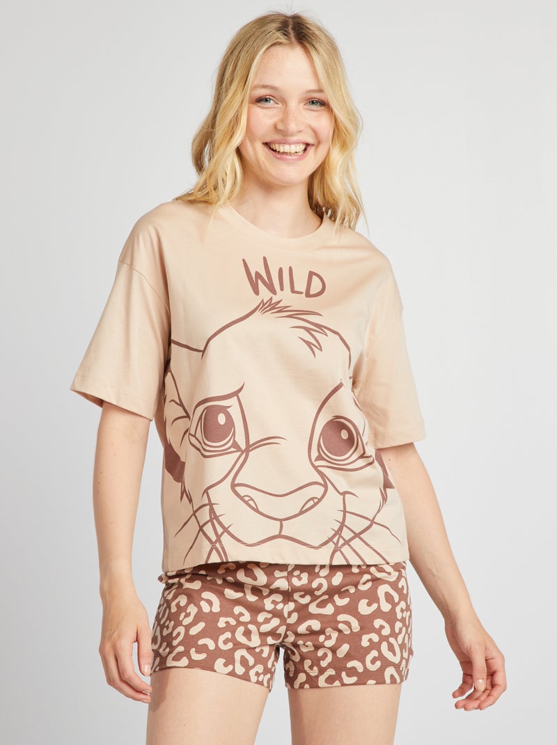Pijama t-shirt + calções 'Simba' BEGE - Kiabi