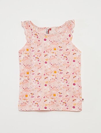 Pijama t-shirt com folhos + calções - 2 peças