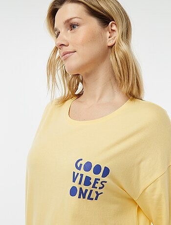 Pijama t-shirt com mensagem + calções estampados