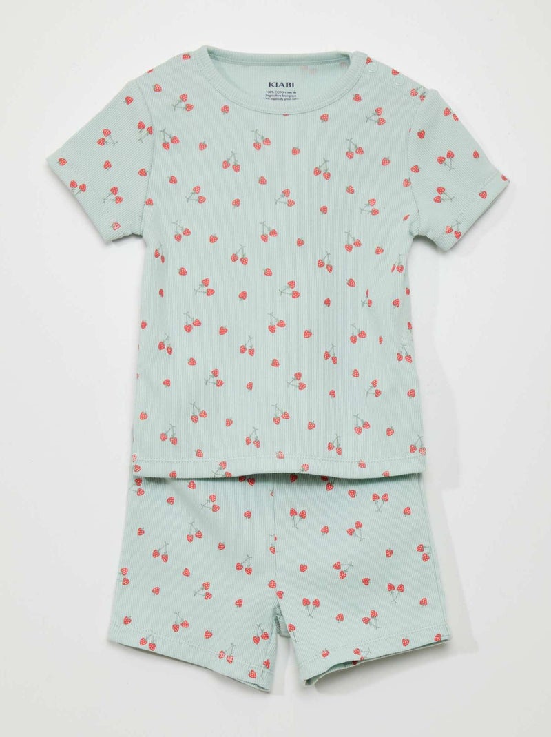 Pijama t-shirt e calções  - 2 peças AZUL - Kiabi