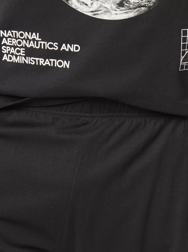 Pijama t-shirt e calções  - 2 peças PRETO - Kiabi