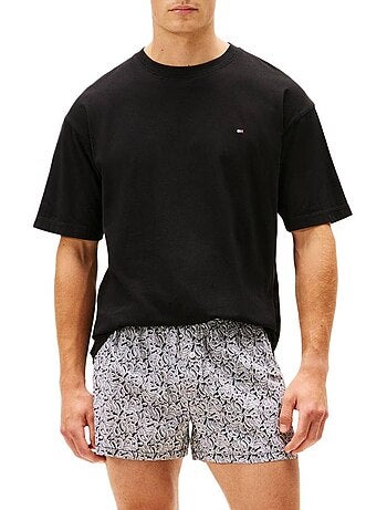 Pijama Tommy Hilfiger Oversized Tee & Woven para Homem Preto/Cinzento