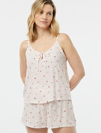 Pijama top + calções estampados