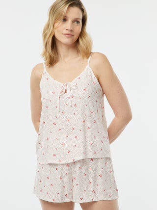 Pijama top + calções estampados