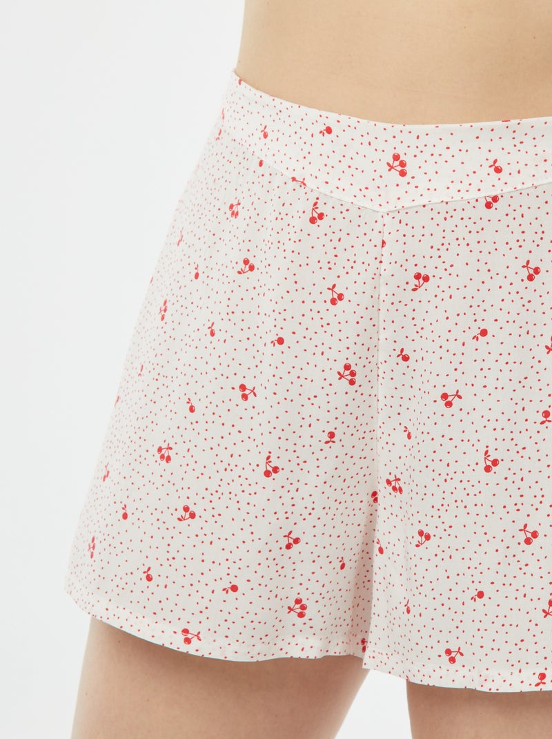 Pijama top + calções estampados BRANCO - Kiabi