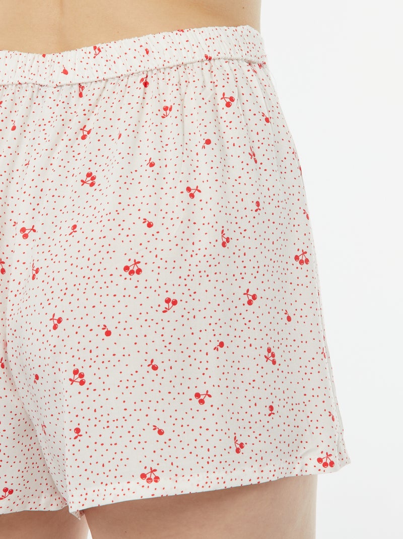 Pijama top + calções estampados BRANCO - Kiabi