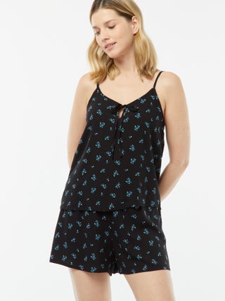 Pijama top + calções estampados