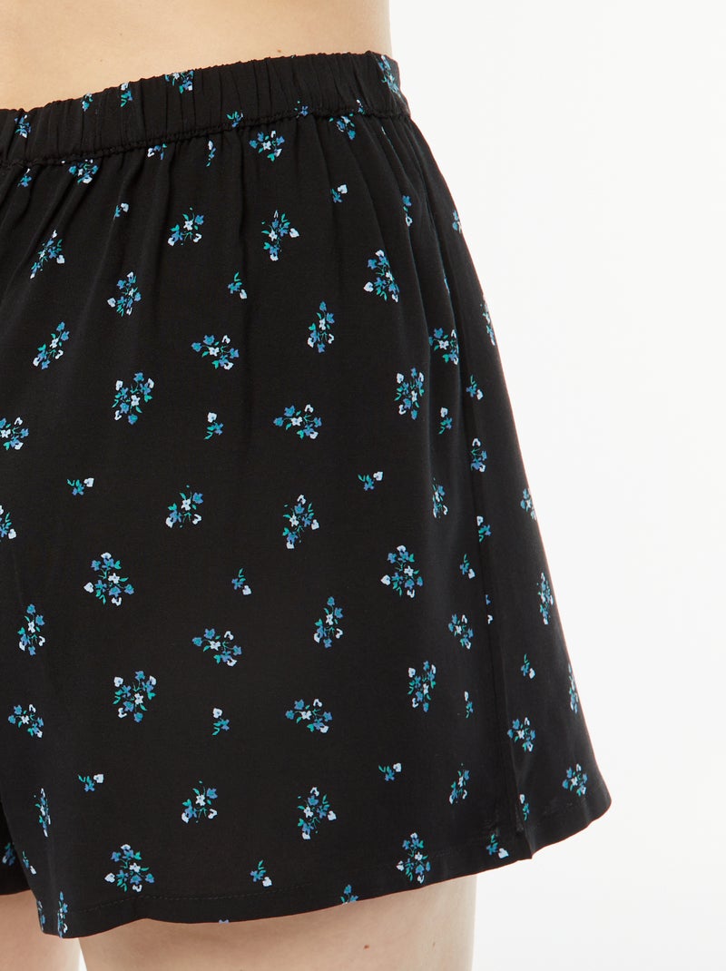 Pijama top + calções estampados PRETO - Kiabi