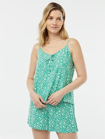 Pijama top + calções estampados