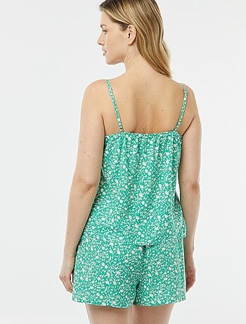 Pijama top + calções estampados